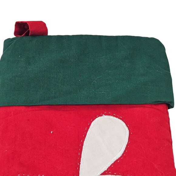 American Pacific Stocking Red Green Trim Bells White Bows Vintage Christmas - Picture 7 of 9